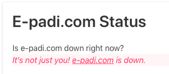 e-padi server down