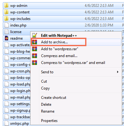winrar add to archive
