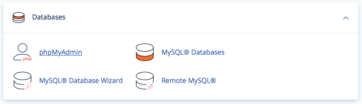 mysql databases phpmyadmin cpanel epadi