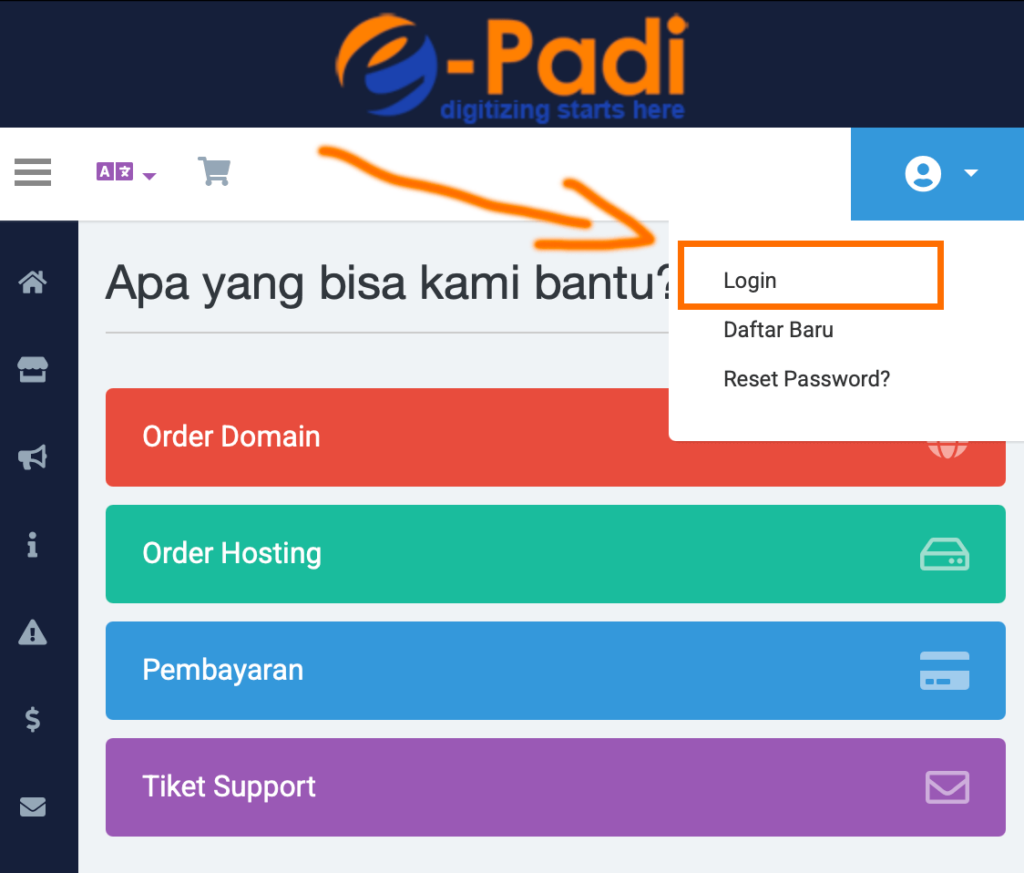 Cara Login ke Member Area ePadi