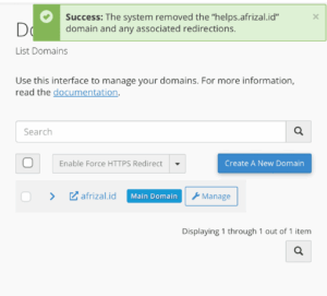 Remove subdomain di cPanel by e-Padi