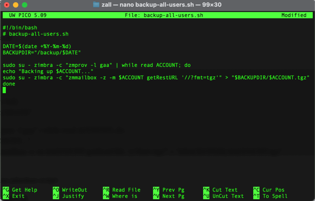 Bash script backup-all-users.sh by e-Padi