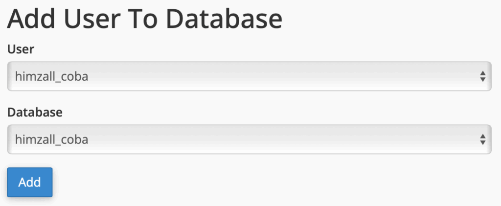 Add User To Database cPanel by ePadi