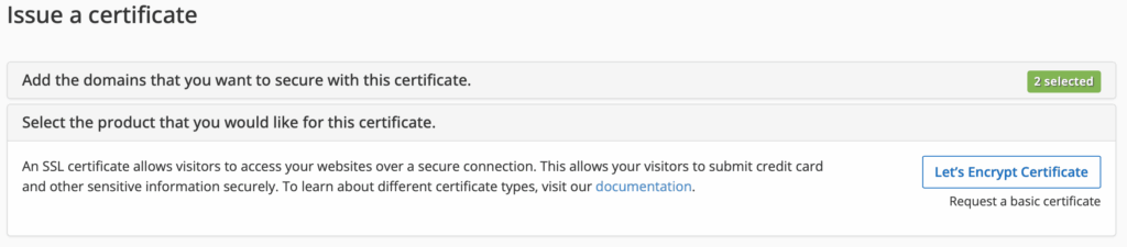 SSL Certificate Select the product that you would like for this certificate cPanel - e-Padi
